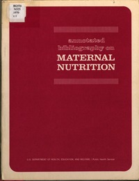 Cover Image: Annotated Bibliography on Maternal Nutrition