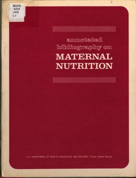 Cover: Annotated Bibliography on Maternal Nutrition