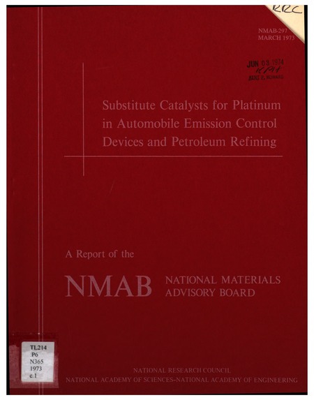 Substitute Catalysts for Platinum in Automobile Emission Control Devices and Petroleum Refining
