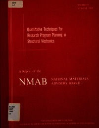 Cover Image: Quantitative Techniques for Research Program Planning in Structural Mechanics