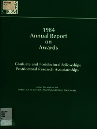 Cover Image: 1984 Annual Report on Awards