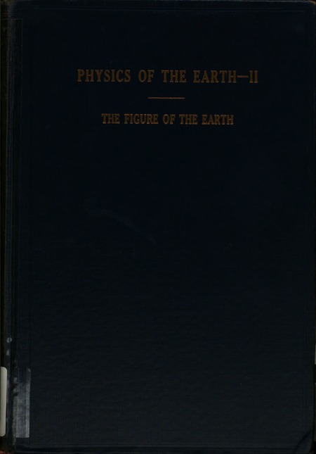 Physics of the Earth: II: The Figure of the Earth