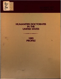 Humanities Doctorates in the United States: 1985 Profile