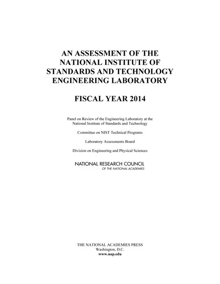 An Assessment of the National Institute of Standards and Technology Engineering Laboratory: Fiscal Year 2014