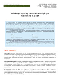 Building Capacity to Reduce Bullying: Workshop in Brief