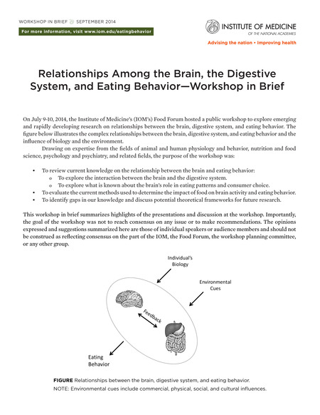 Relationships Among the Brain, the Digestive System, and Eating Behavior: Workshop in Brief