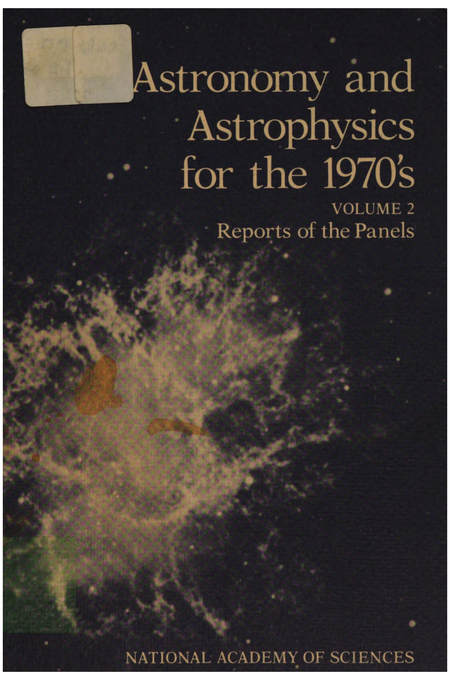 Cover: Astronomy and Astrophysics for the 1970's: Volume 2: Reports of the Panels