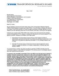 Transit Research Analysis Committee Letter Report: May 4, 2007