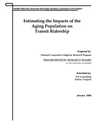 Estimating the Impacts of the Aging Population on Transit Ridership