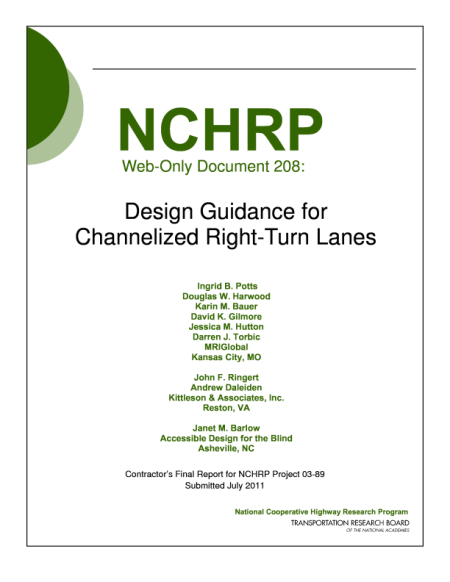 Design Guidance for Channelized Right-Turn Lanes