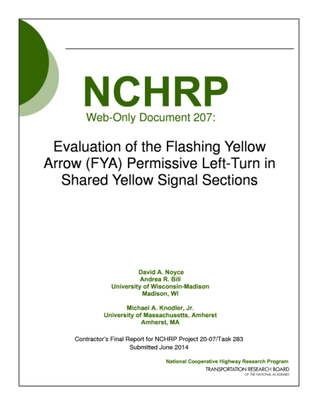 Evaluation of the Flashing Yellow Arrow (FYA) Permissive Left-Turn in Shared Yellow Signal Sections