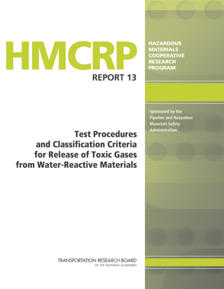 Test Procedures and Classification Criteria for Release of Toxic Gases from Water-Reactive Materials