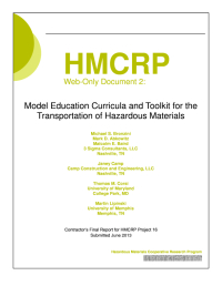 Model Education Curricula and Toolkit for the Transportation of Hazardous Materials