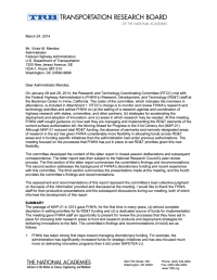 Research and Technology Coordinating Committee Letter Report: March 2014