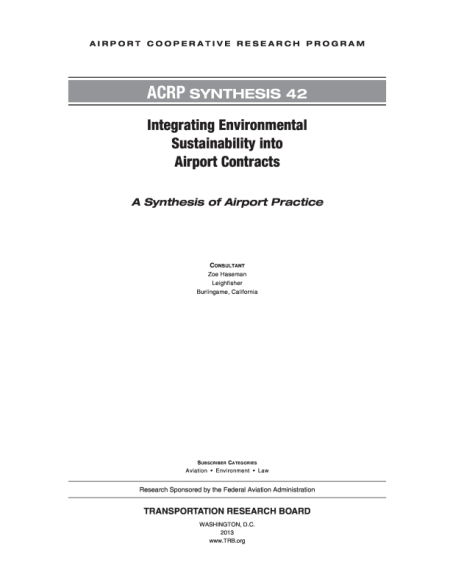 Integrating Environmental Sustainability into Airport Contracts
