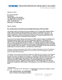 Long-Term Bridge Performance Committee Letter Report: February 19, 2013