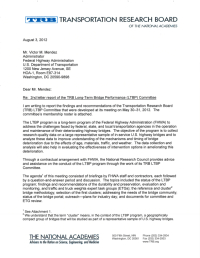 Long-Term Bridge Performance Committee Letter Report: August 3, 2012