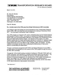 Long-Term Bridge Performance Committee Letter Report: March 16, 2012