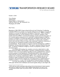 Research and Technology Coordinating Committee Letter Report: October 2010
