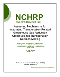 Assessing Mechanisms for Integrating Transportation-Related Greenhouse Gas Reduction Objectives into Transportation Decision Making