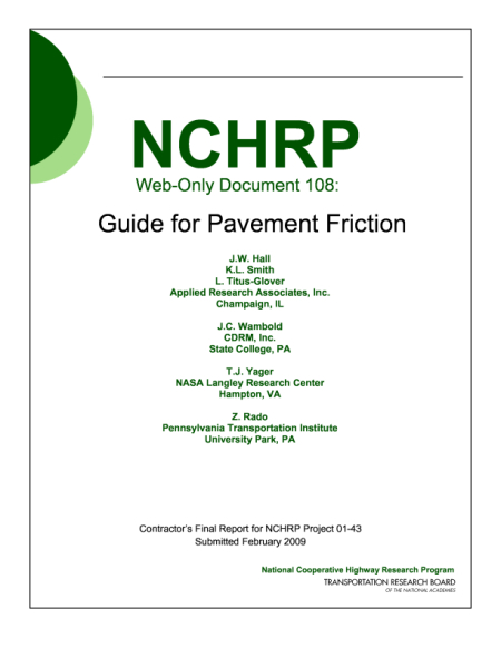 Guide for Pavement Friction