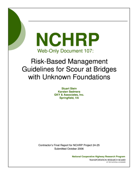 Risk-Based Management Guidelines for Scour at Bridges with Unknown Foundations