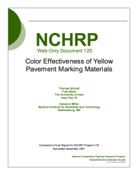 Color Effectiveness of Yellow Pavement Marking Materials: Full Report