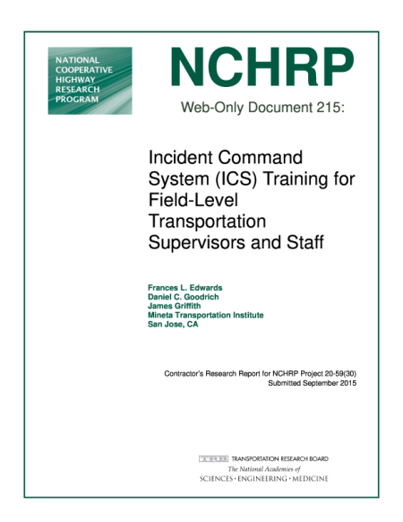 Cover: Incident Command System (ICS) Training for Field-Level Supervisors and Staff