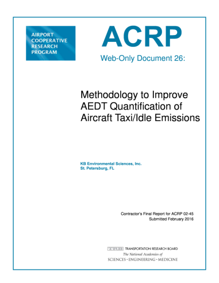 Methodology to Improve AEDT Quantification of Aircraft Taxi/Idle Emissions