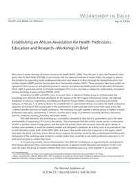 Establishing an African Association for Health Professions Education and Research: Workshop in Brief