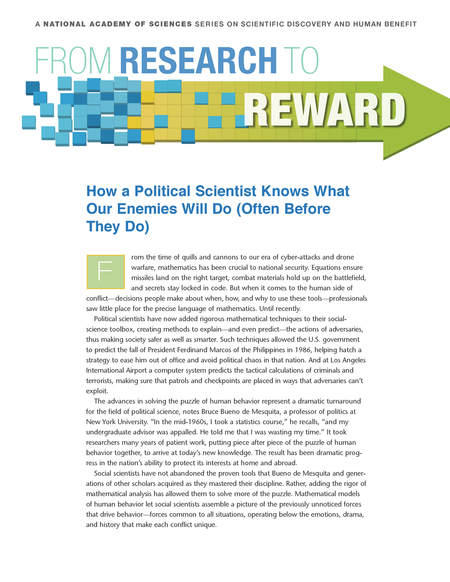 Cover: From Research to Reward: How a Political Scientist Knows What Our Enemies Will Do (Often Before They Do)