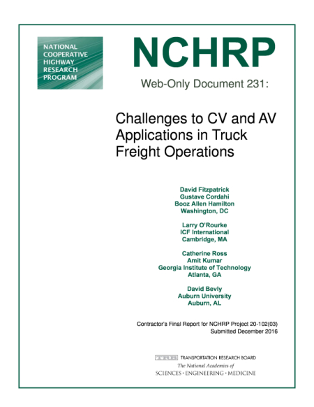 Challenges to CV and AV Applications in Truck Freight Operations