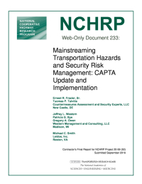 Mainstreaming Transportation Hazards and Security Risk Management: CAPTA Update and Implementation
