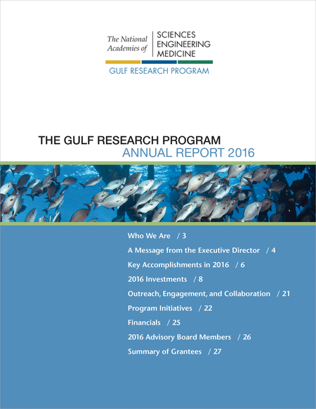 Cover: The Gulf Research Program Annual Report 2016
