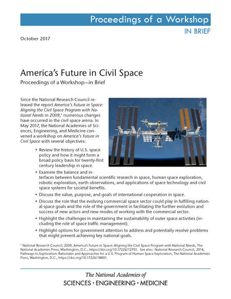 America's Future in Civil Space: Proceedings of a Workshop–in Brief