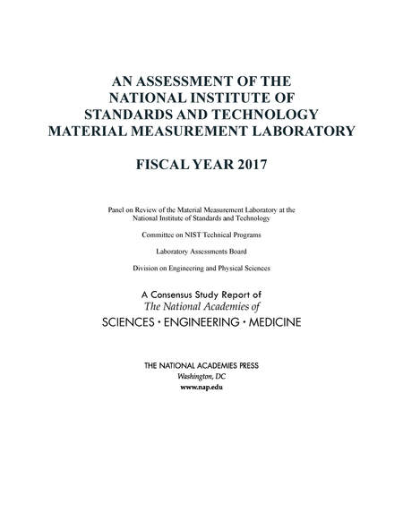 Cover: An Assessment of the National Institute of Standards and Technology Material Measurement Laboratory: Fiscal Year 2017