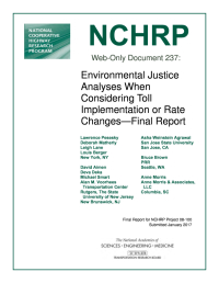 Environmental Justice Analyses When Considering Toll Implementation or Rate Changes—Final Report