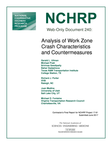 Analysis of Work Zone Crash Characteristics and Countermeasures