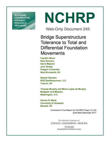Bridge Superstructure Tolerance to Total and Differential Foundation Movements