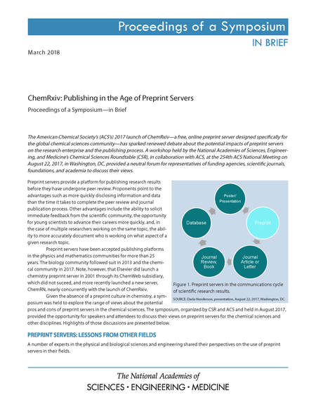 Cover: ChemRxiv: Publishing in the Age of Preprint Servers: Proceedings of a Symposium—in Brief
