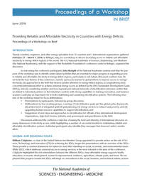 Providing Reliable and Affordable Electricity in Countries with Energy Deficits: Proceedings of a Workshop–in Brief