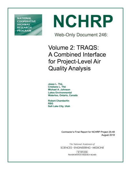 Cover: Volume 2: TRAQS: A Combined Interface for Project-Level Air Quality Analysis