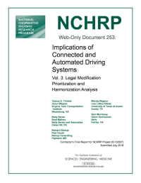 Implications of Connected and Automated Driving Systems, Vol. 3: Legal Modification Prioritization and Harmonization Analysis
