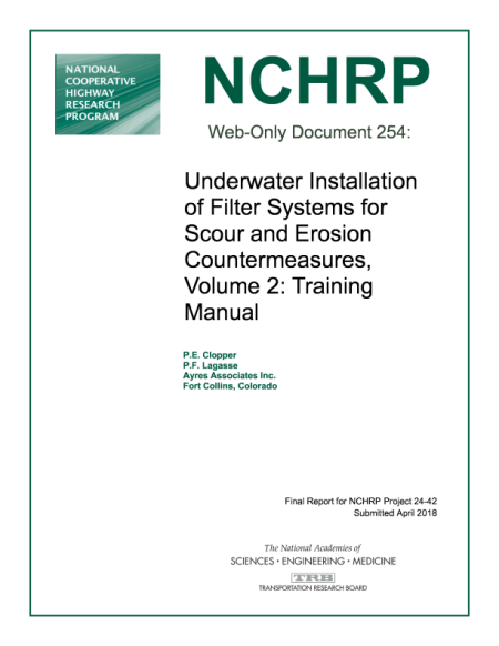 Cover: Underwater Installation of Filter Systems for Scour and Erosion Countermeasures, Volume 2: Training Manual