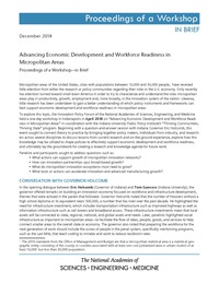 Advancing Economic Development and Workforce Readiness in Micropolitan Areas: Proceedings of a Workshop–in Brief