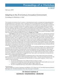 Adapting to the 21st Century Innovation Environment: Proceedings of a Workshop–in Brief