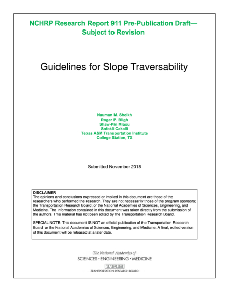 Cover: Guidelines for Slope Traversability