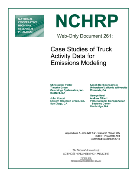 Cover: Case Studies of Truck Activity Data for Emissions Modeling
