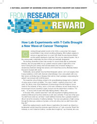 From Research to Reward: How Lab Experiments with T Cells Brought a New Wave of Cancer Therapies
