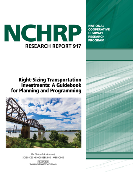 Cover: Right-Sizing Transportation Investments: A Guidebook for Planning and Programming